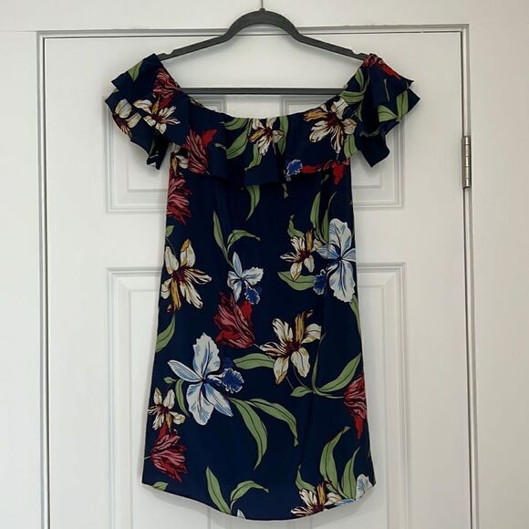 NWT Amanda Uprichard Silk Floral Off the Shoulder Mini Dress - XS - Picture 3 of 10